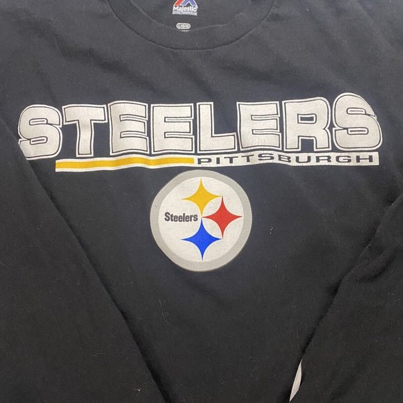 Pittsburgh Steelers Shirt Size L Men's Black NFL Team Apparel Long Sleeve - Picture 3 of 4